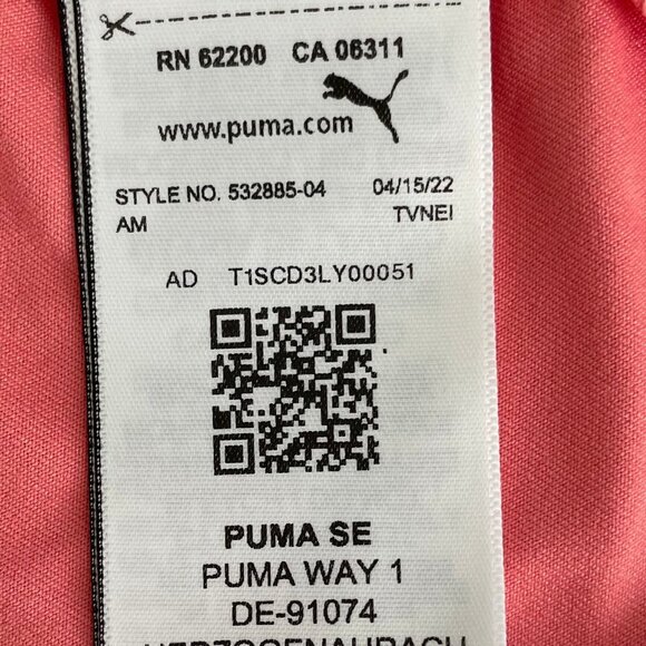 Puma W Cloudspun Activewear Long Slv Polo Top Carnation Pink & Navy Sz XL NWT - Picture 8 of 12
